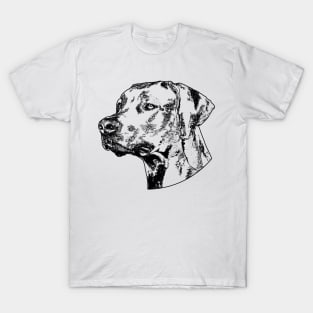 Rhodesian Ridgeback dog head Black T-Shirt